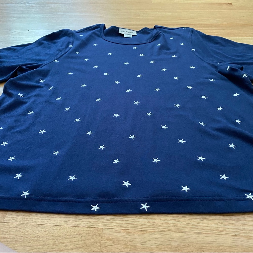 C.D.Daniels Navy blue shirt w/embroidered stars